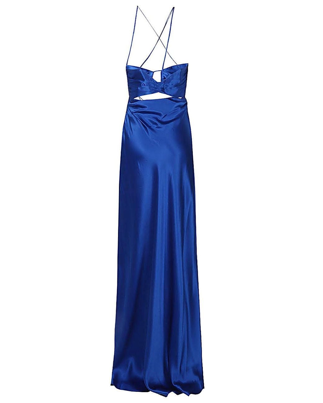 The Sei Blue Asymmetric Silk Long Dress