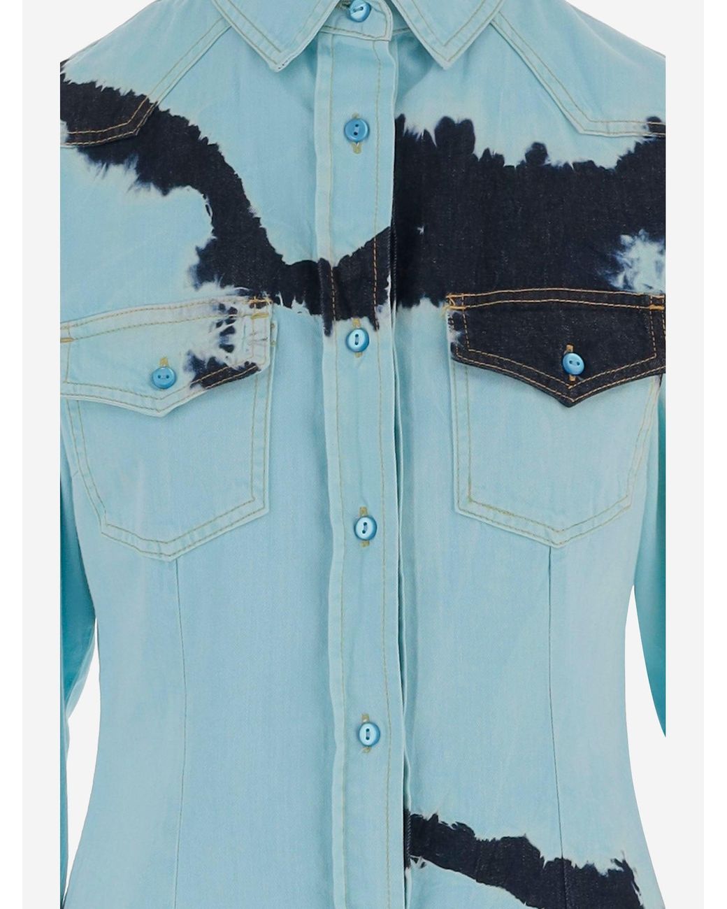 DON'T @ ME Blue Tie Dye Cotton Shirt