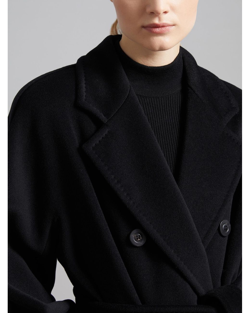 Max Mara Black Madame 101801 Icon Coat