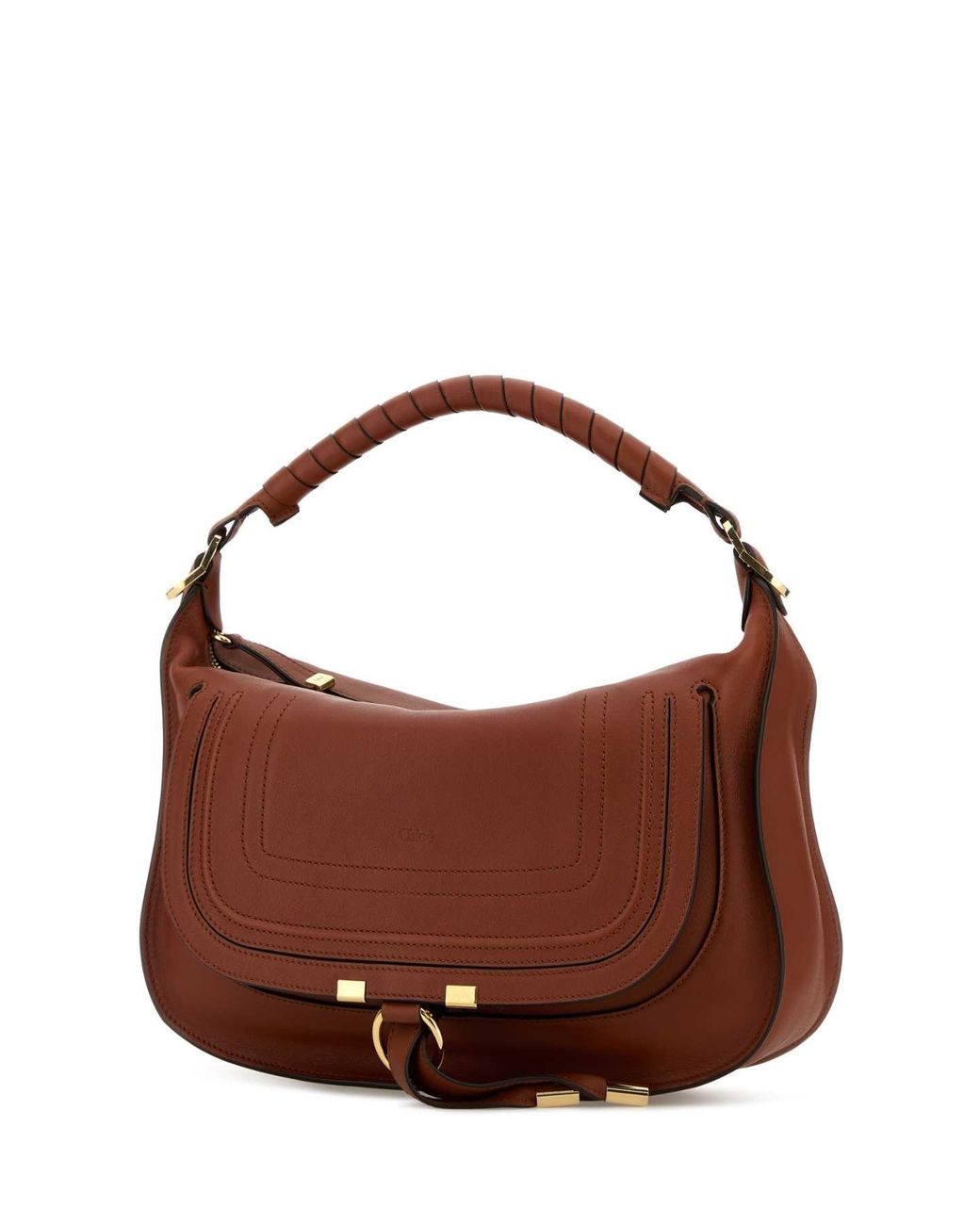 Chloé Brown Caramel Leather Small Marcie Shoulder Bag