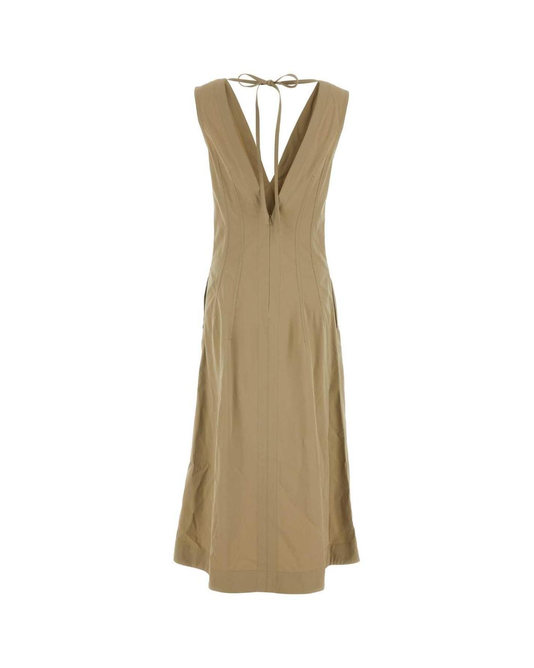 Bottega Veneta Natural Cappuccino Cotton Blend Dress