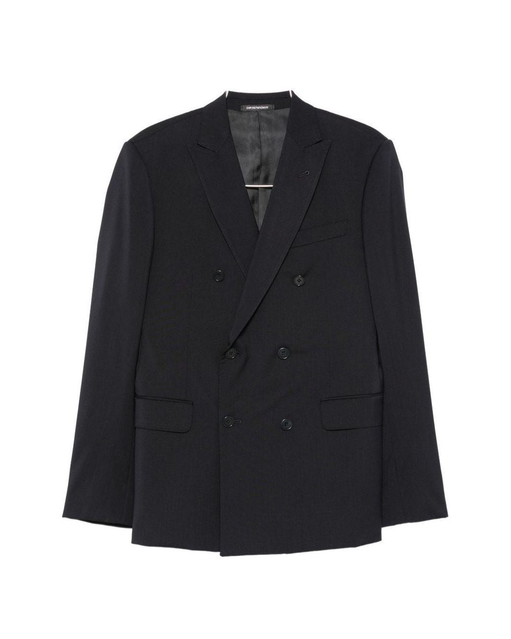 Emporio Armani Black Wool Double Breasted Suit