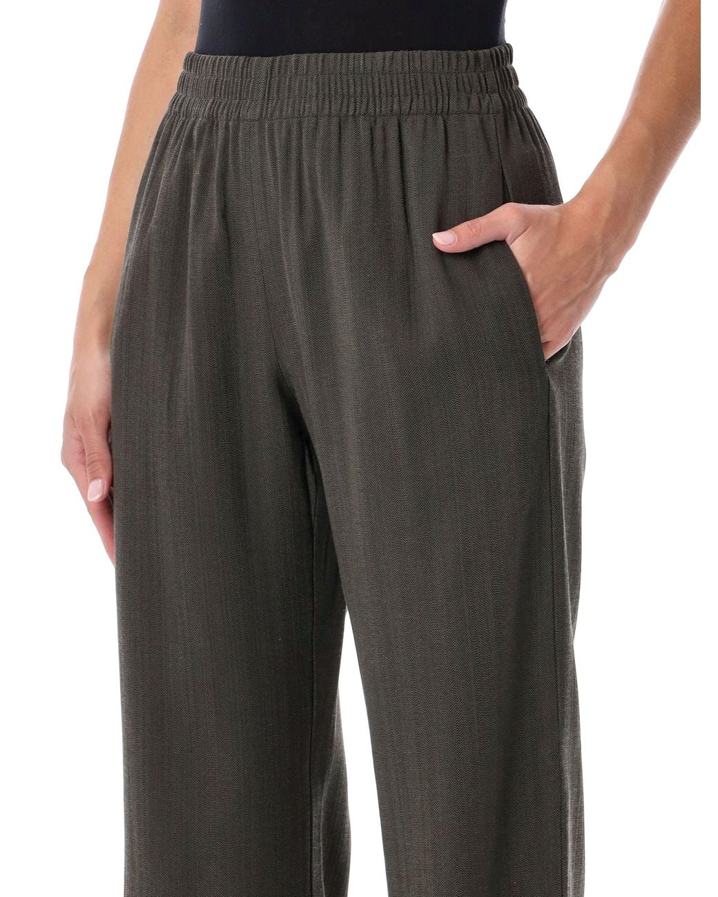 Golden Goose Deluxe Brand Black Wide-Leg Elastic Waist Trousers