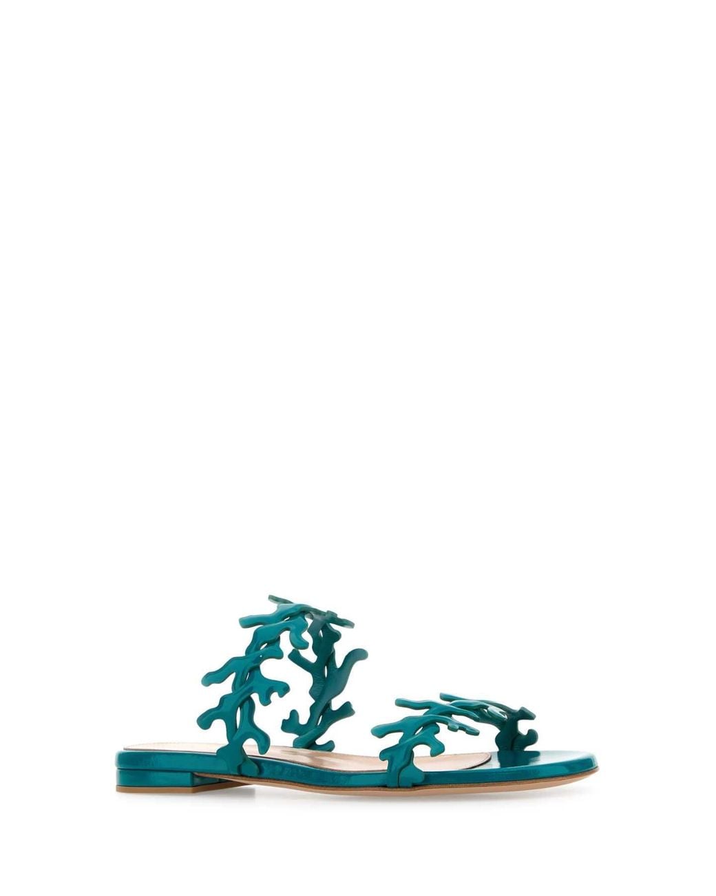 Gianvito Rossi Green Nappa Leather Ocean Sandal Slippers