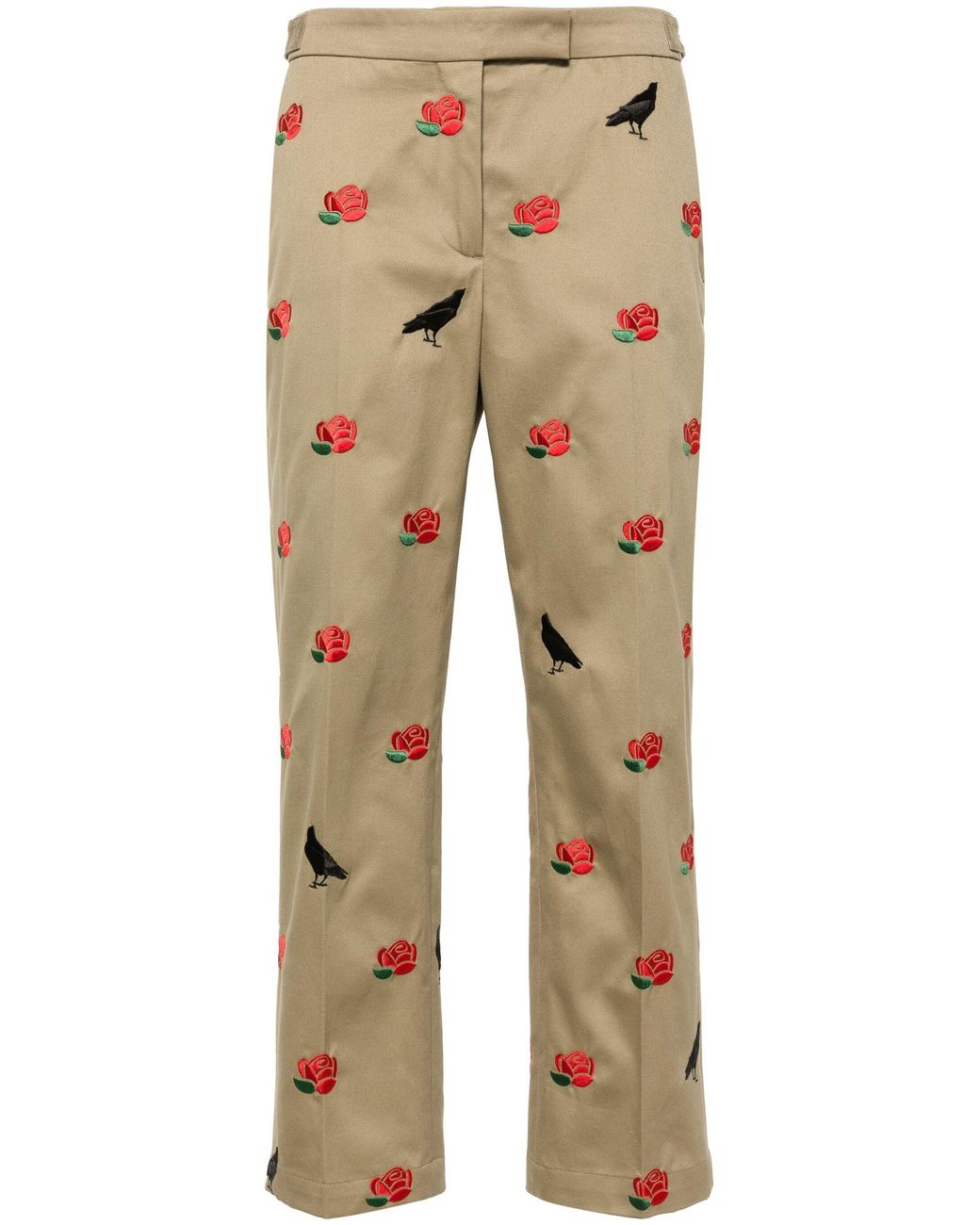 Thom Browne Natural Mid-Rise Tailored Twill Trousers