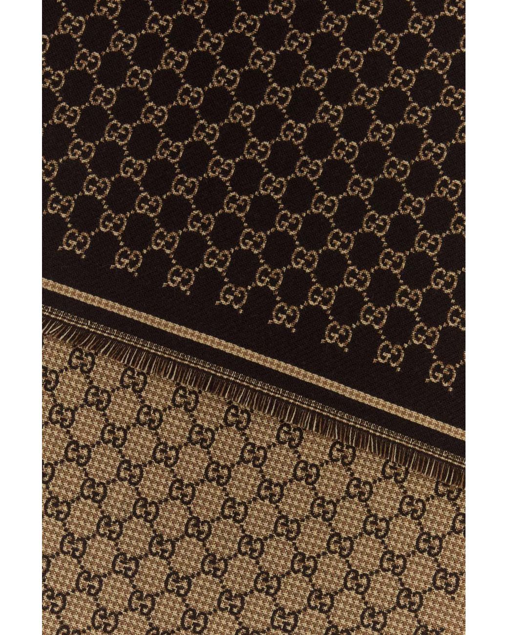 Gucci Black Gg Jacquard Scarf for men