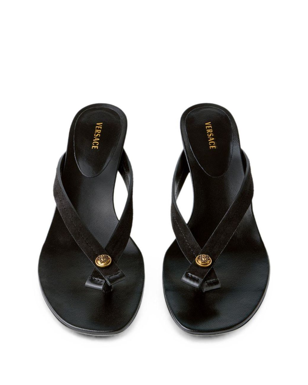 Versace White Leather Thong Sandals