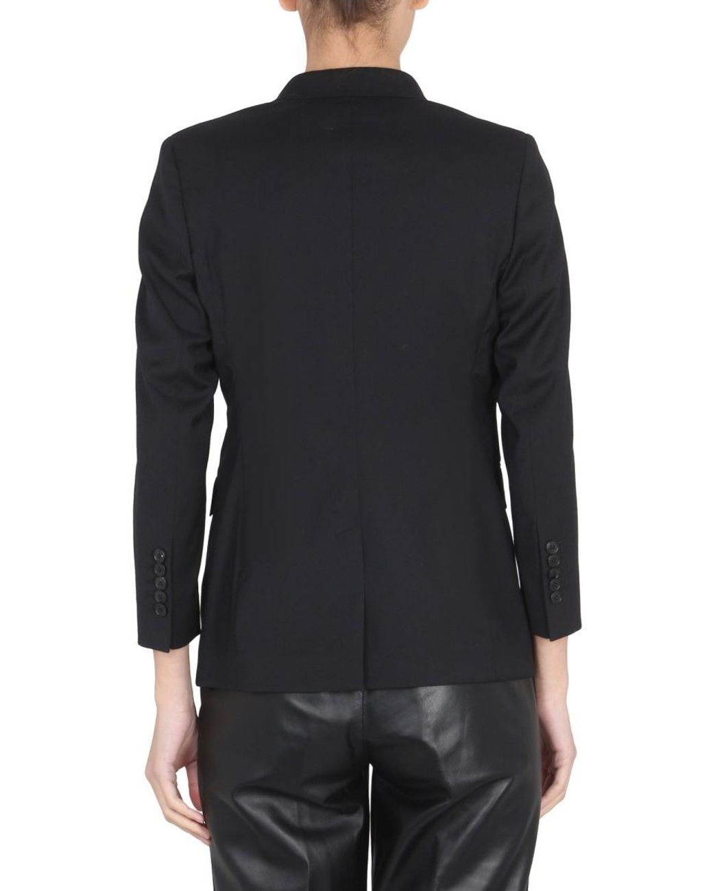 SAULINA Black Angelica Button-Fastening Blazer