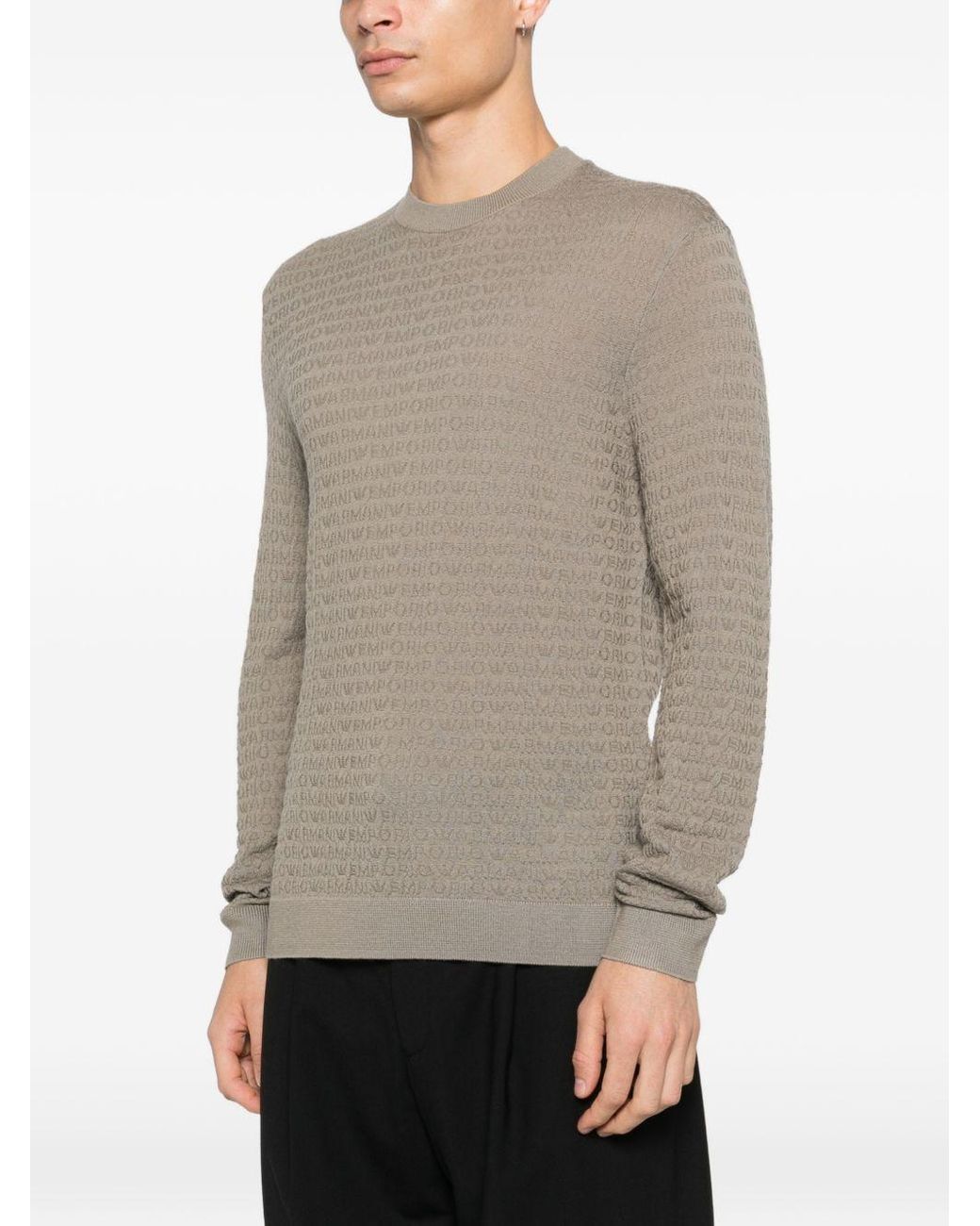 Emporio Armani Natural Round-Neck Knitwear for men