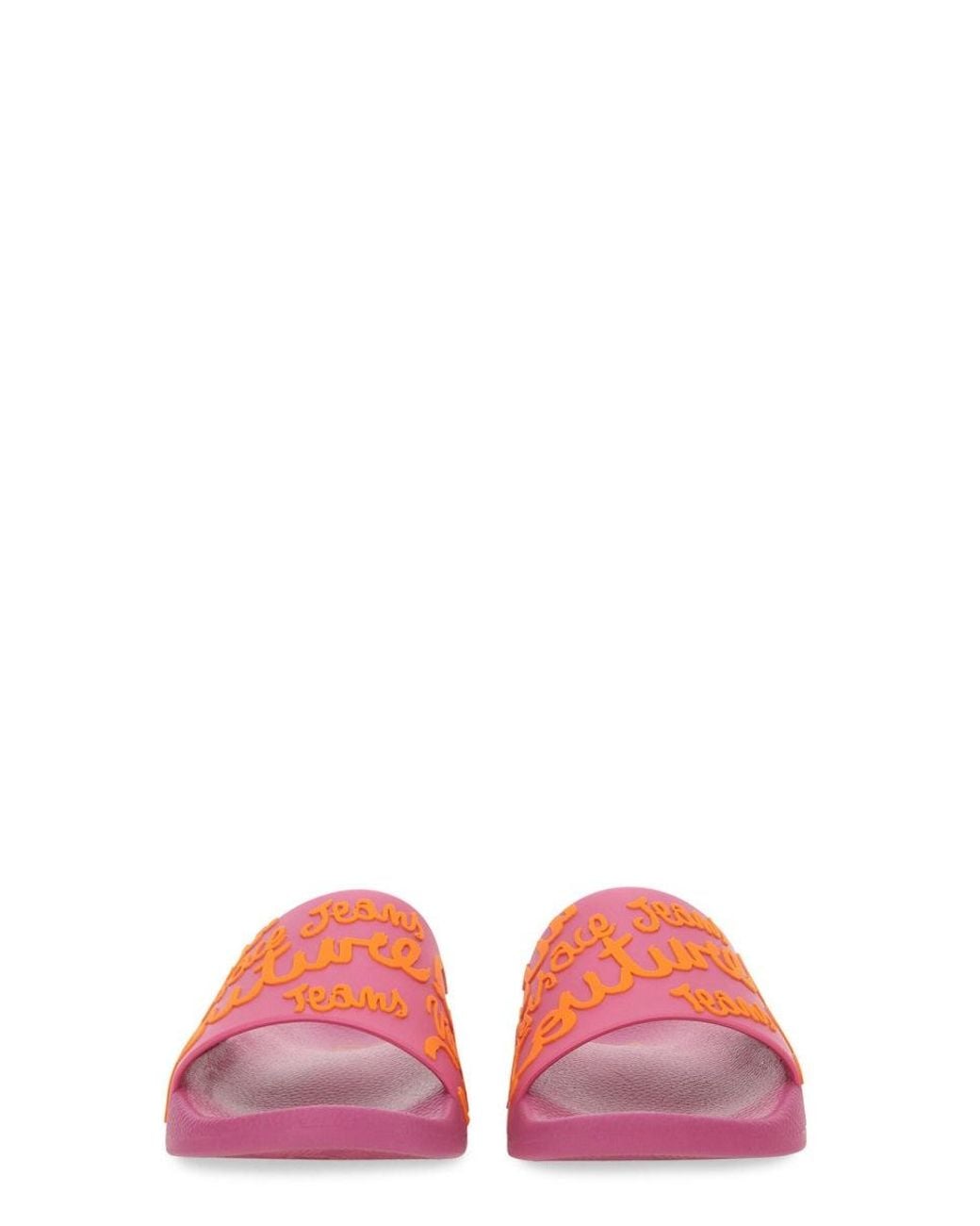 Versace Jeans Couture Pink Slide Sandal With Logo