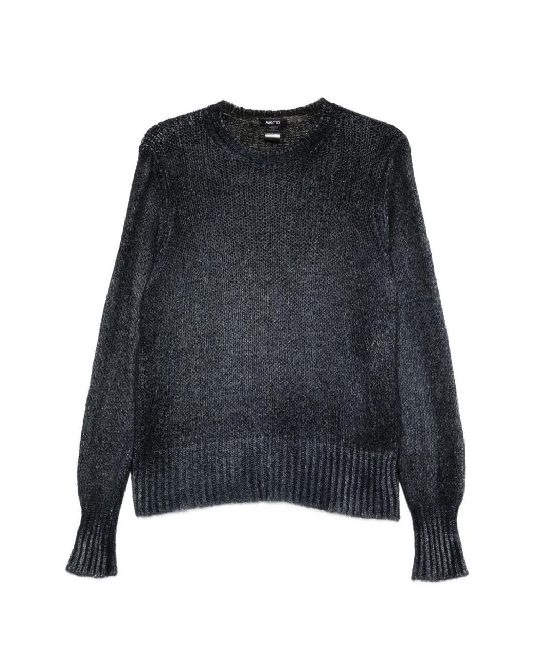 Avant Toi Blue Cashmere Crewneck Sweater