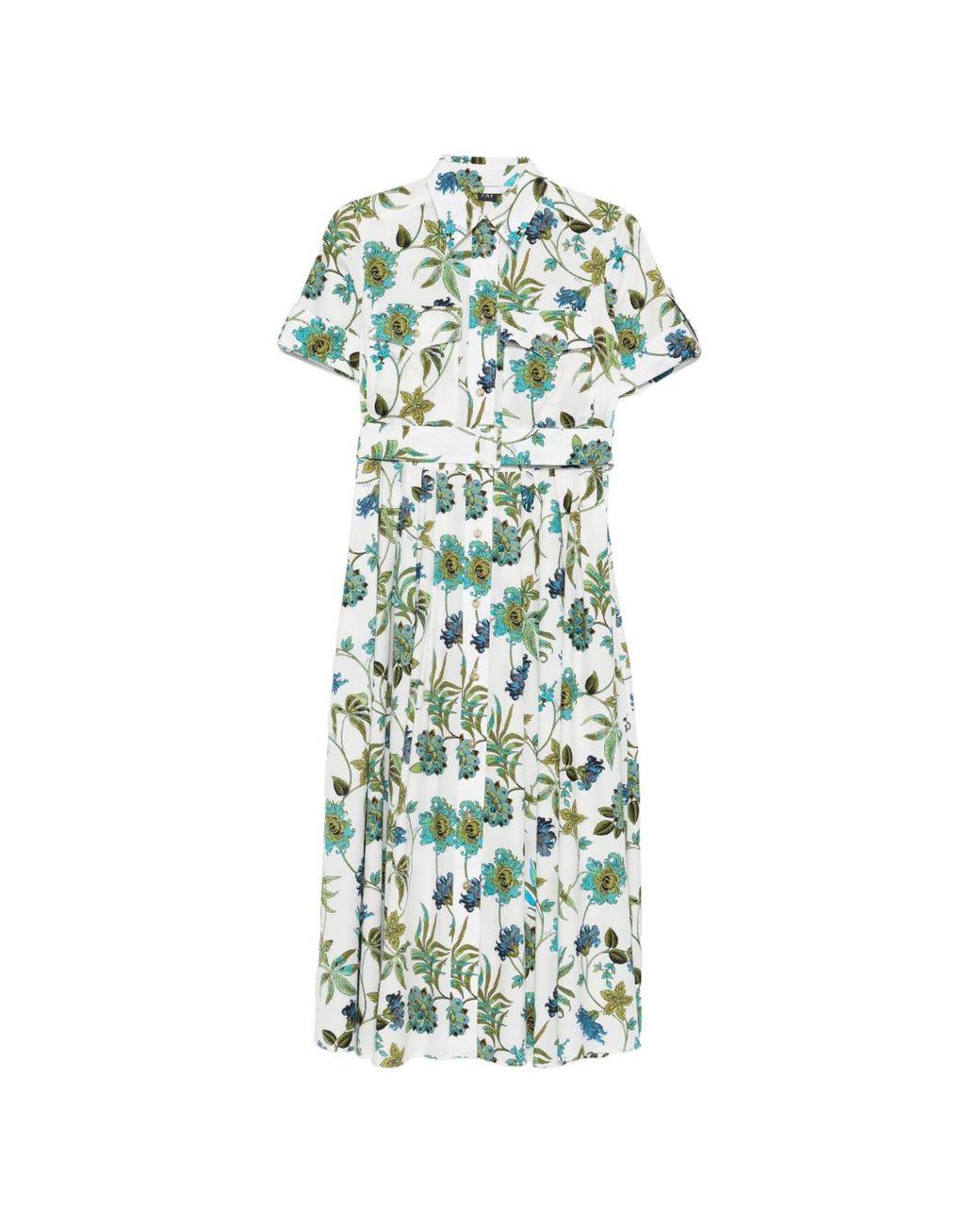 Fay Green Printed Cotton Chemisier Dress
