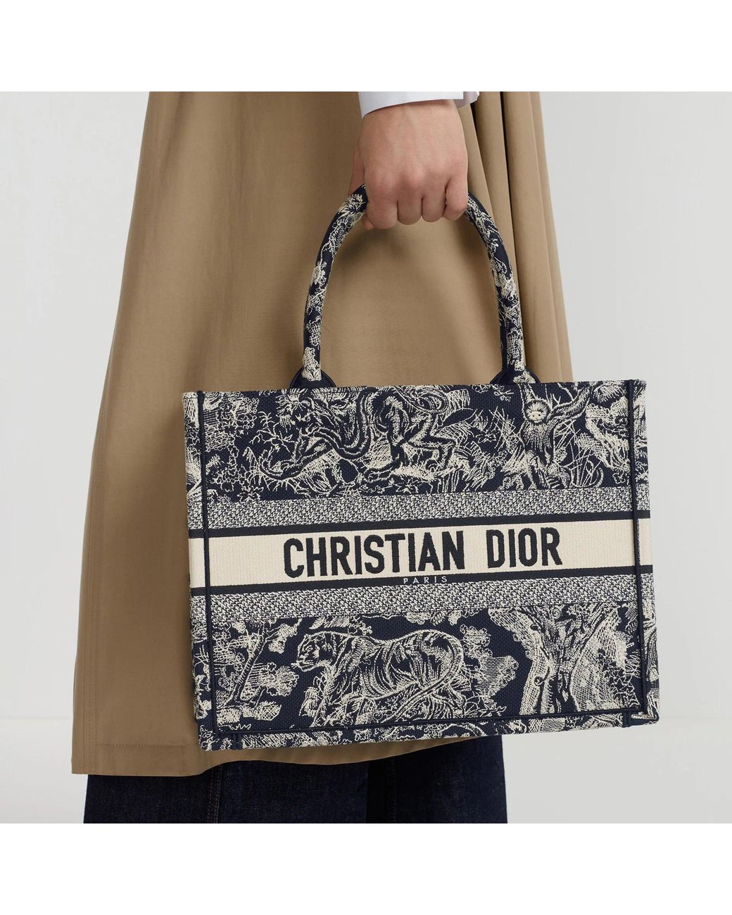 Dior Gray Medium Book Tote Bag