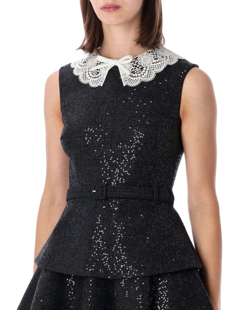 Self-Portrait Black Elegant Fw26 Mini Dress For