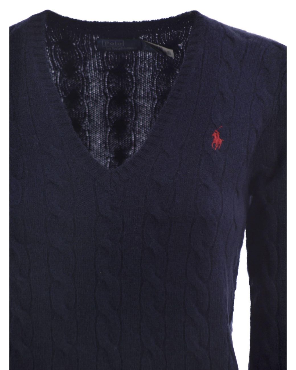Polo Ralph Lauren Blue Wool And Cashmere Cable Knit Jumper