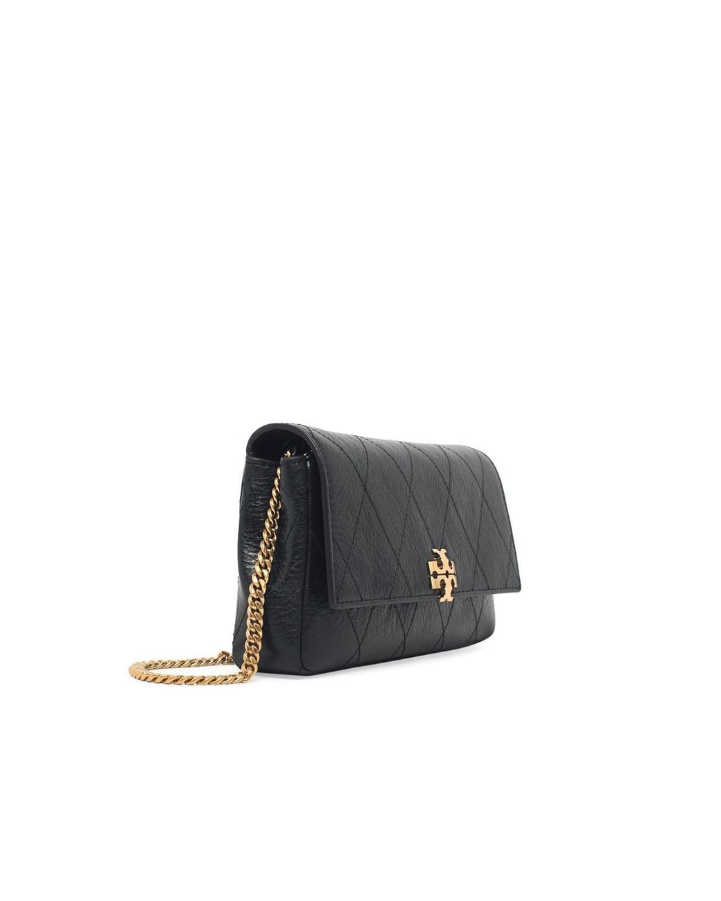 Tory Burch Black 'Cahrlie' Lear Wallet With Chain