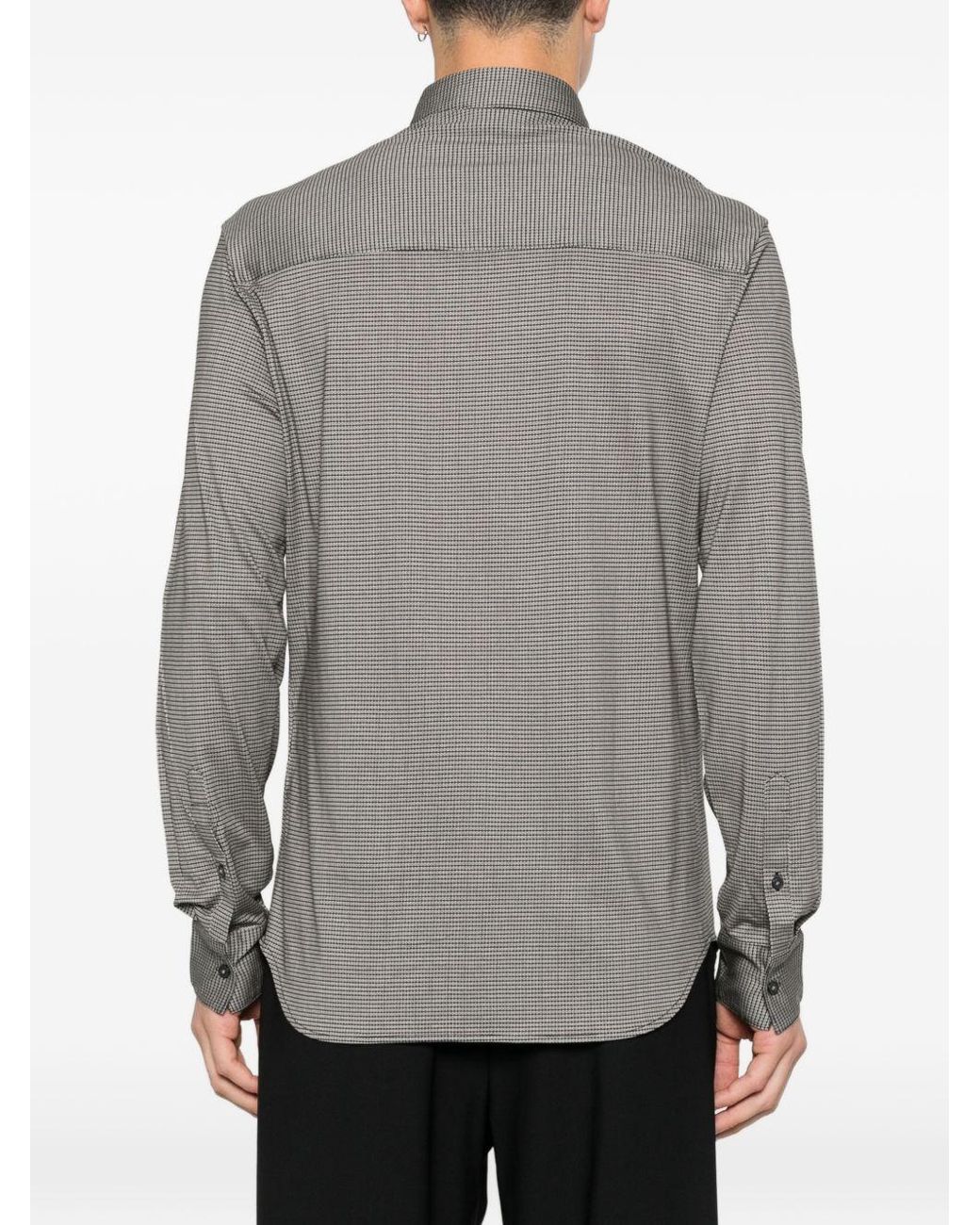Emporio Armani Gray Cotton Blend Shirt for men