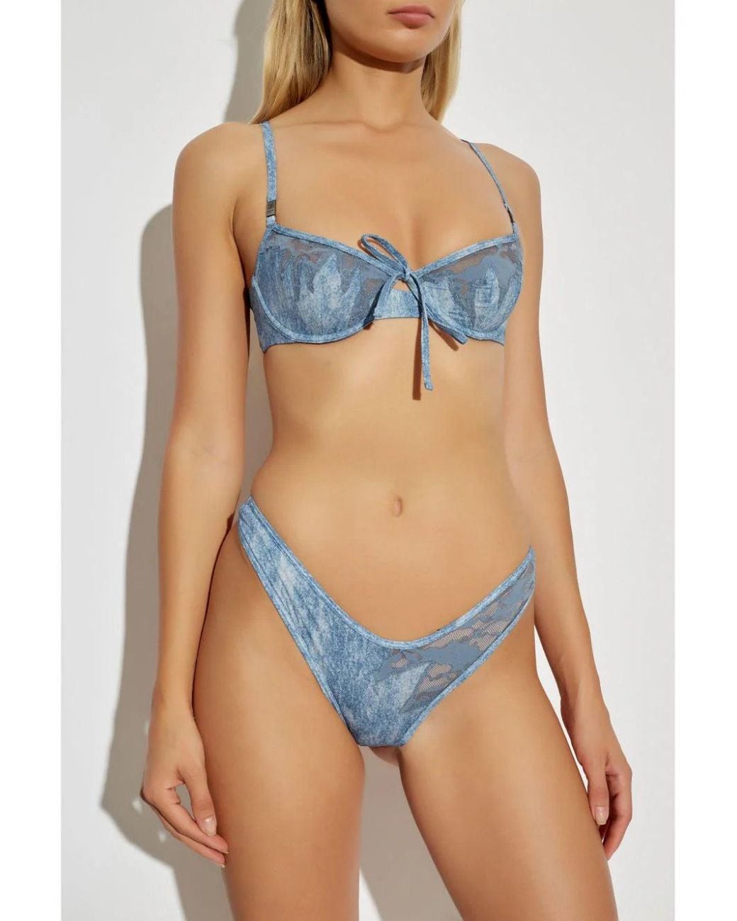 Diesel X Fenty By Rihanna Blue Balconette-Lace-Bra