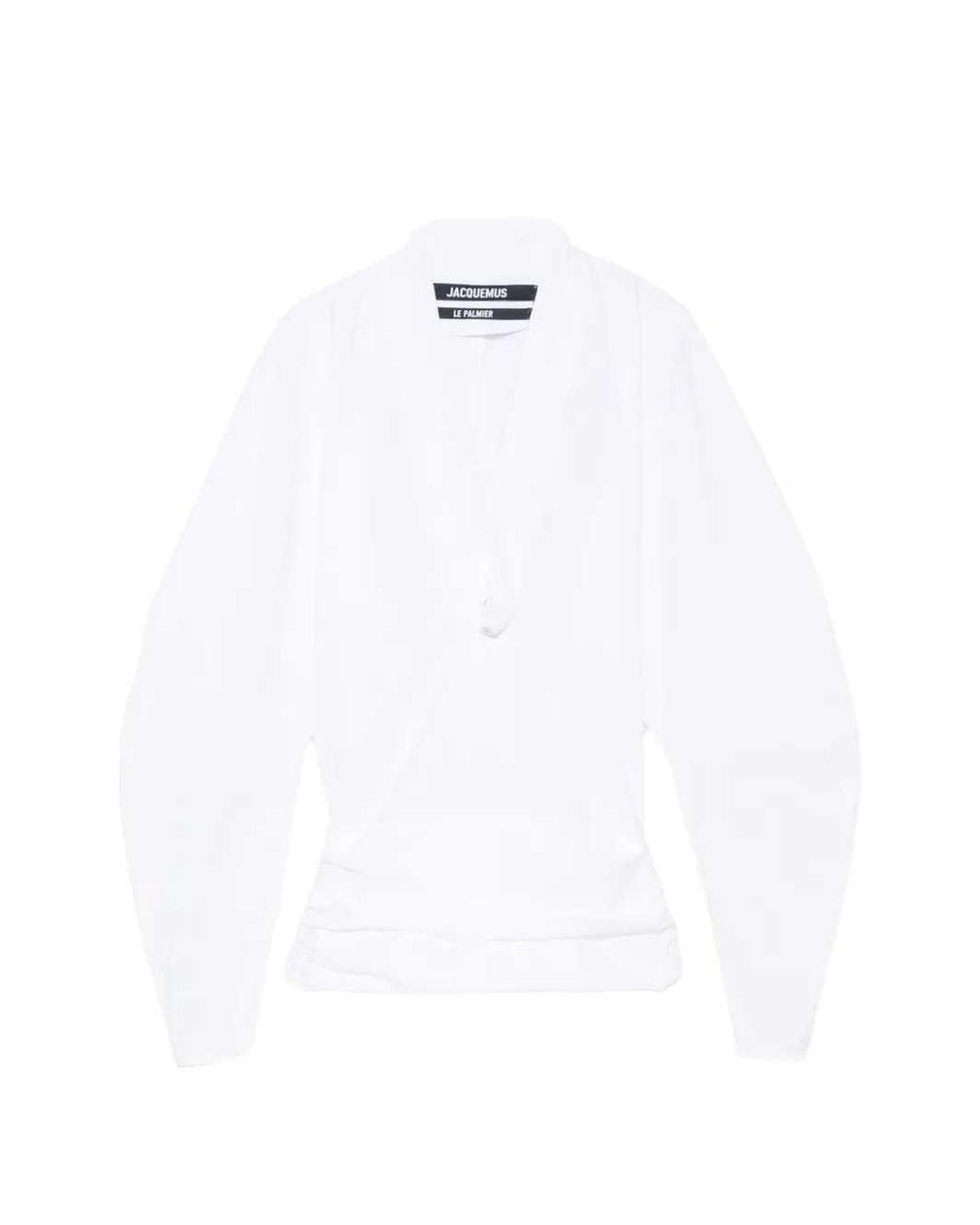 Jacquemus White Colombe V Neck Blouse