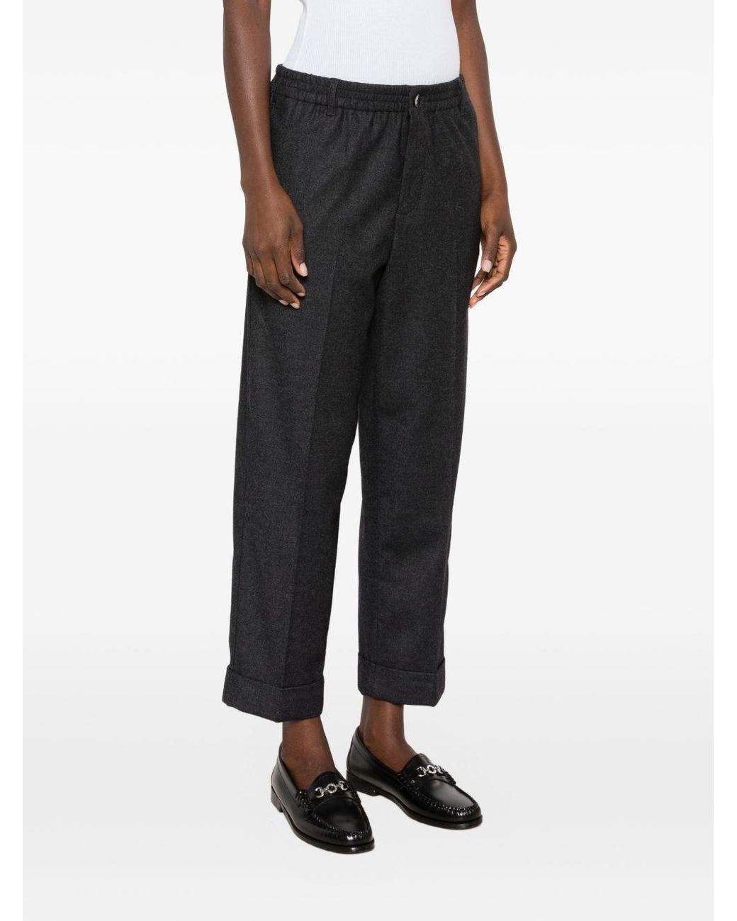 Closed Black Wool Blend Trousers