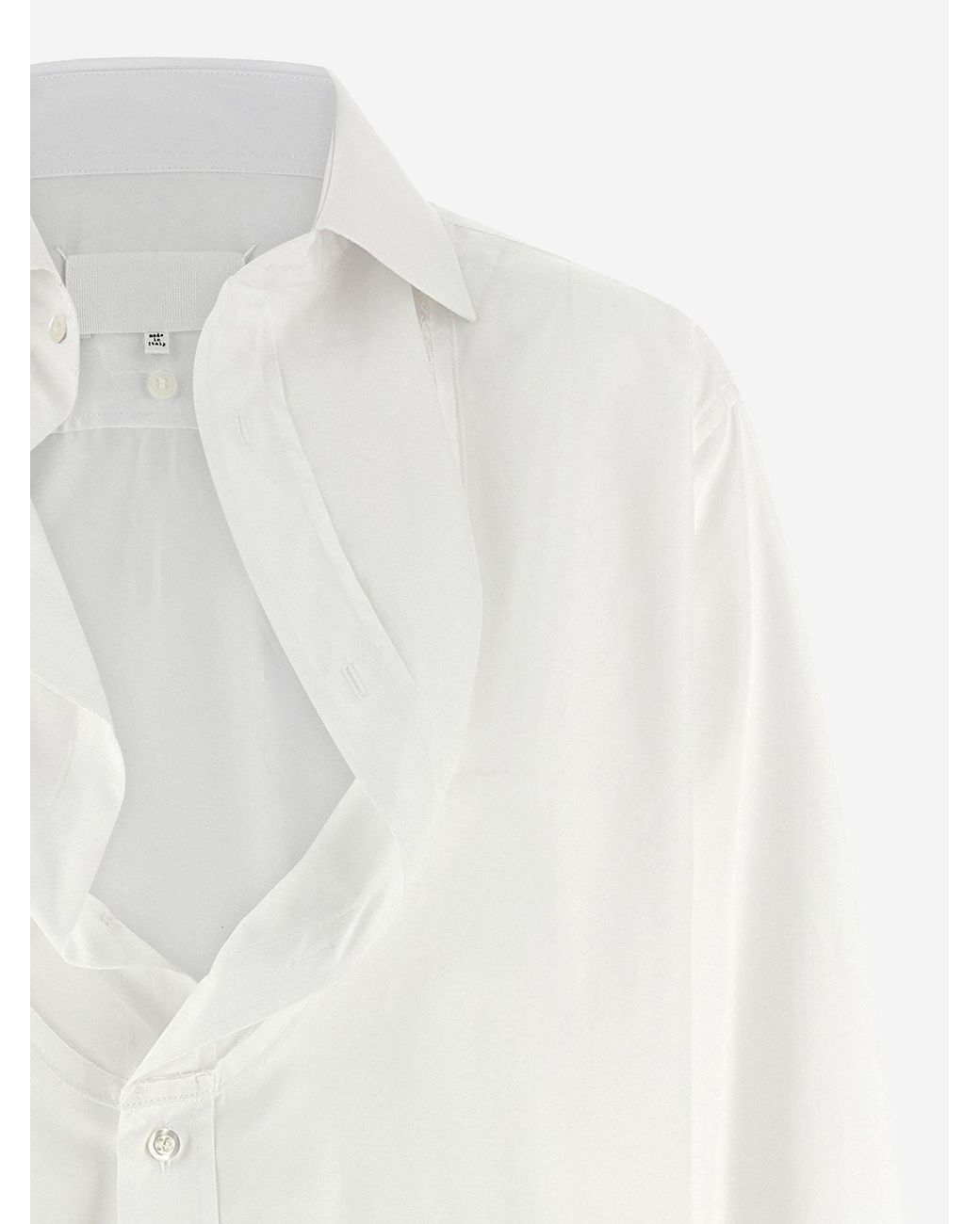 Maison Margiela White Cotton Shirt With Tucked