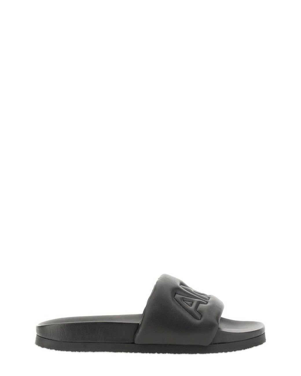 Ambush Black Leather Slippers for men