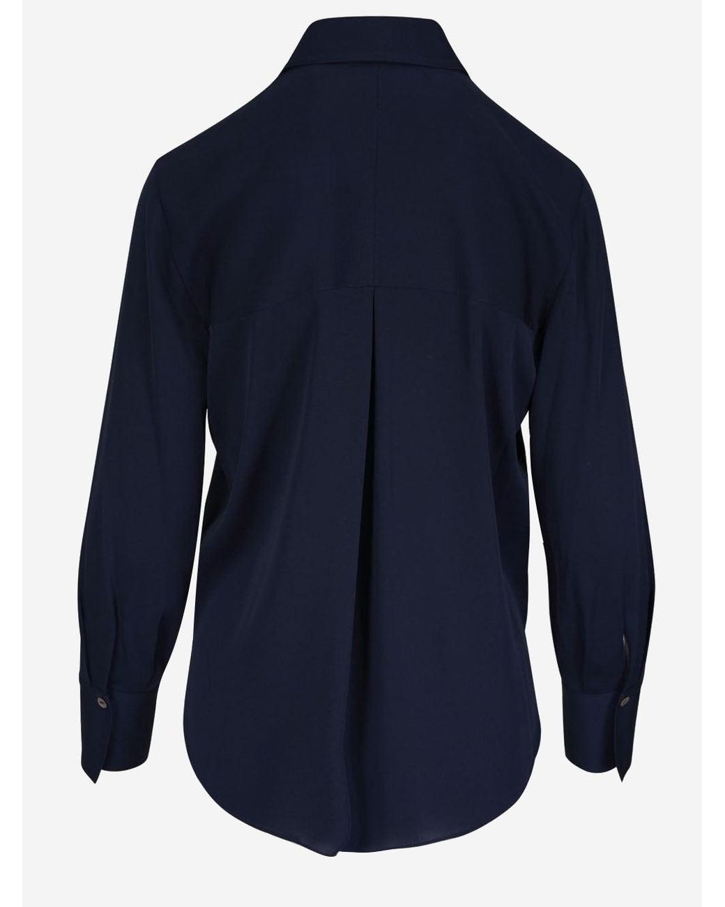 Vince Blue Stretch Silk Shirt