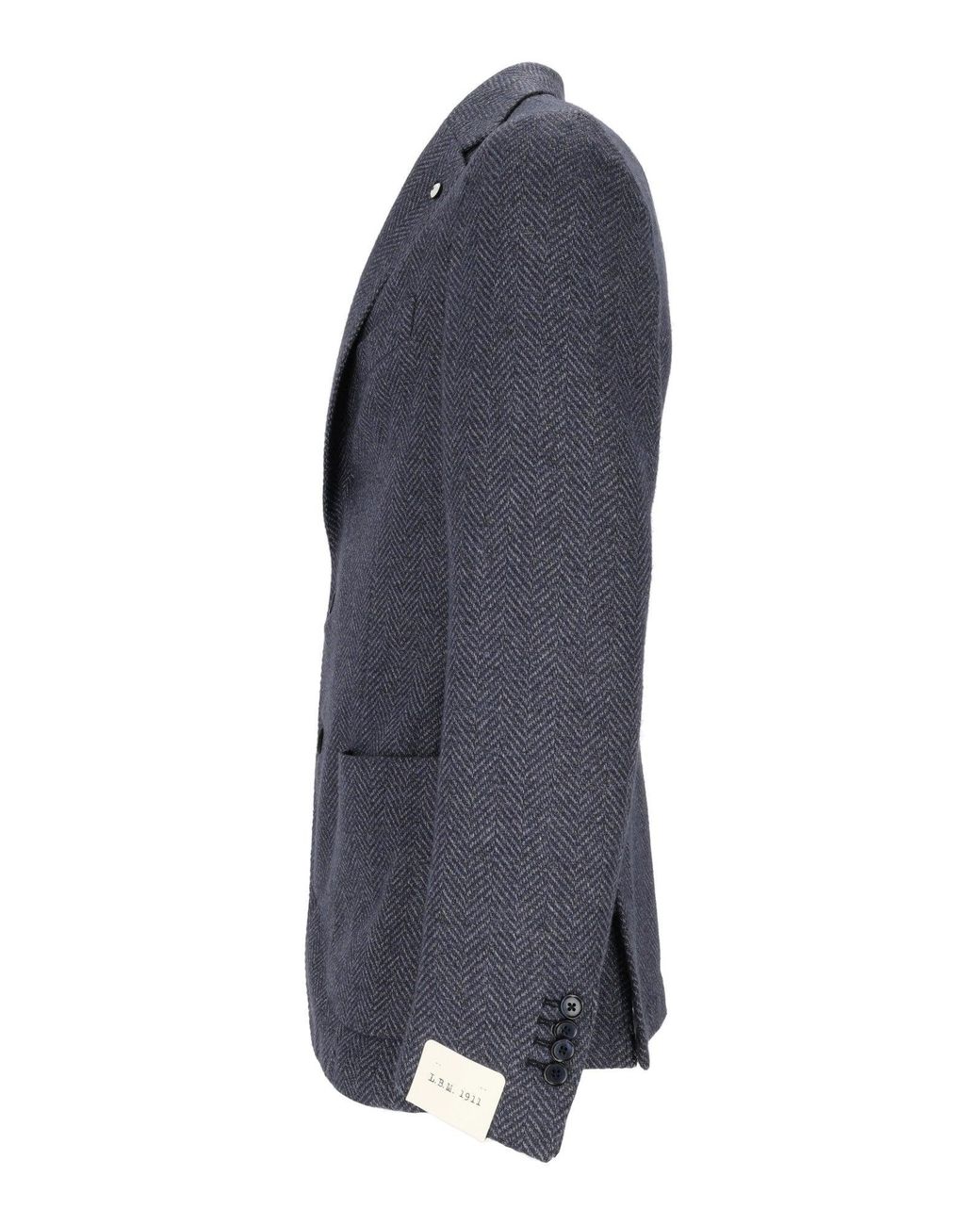 L.b.m. 1911 Blue Drop S Classic Herringbone Blazer
