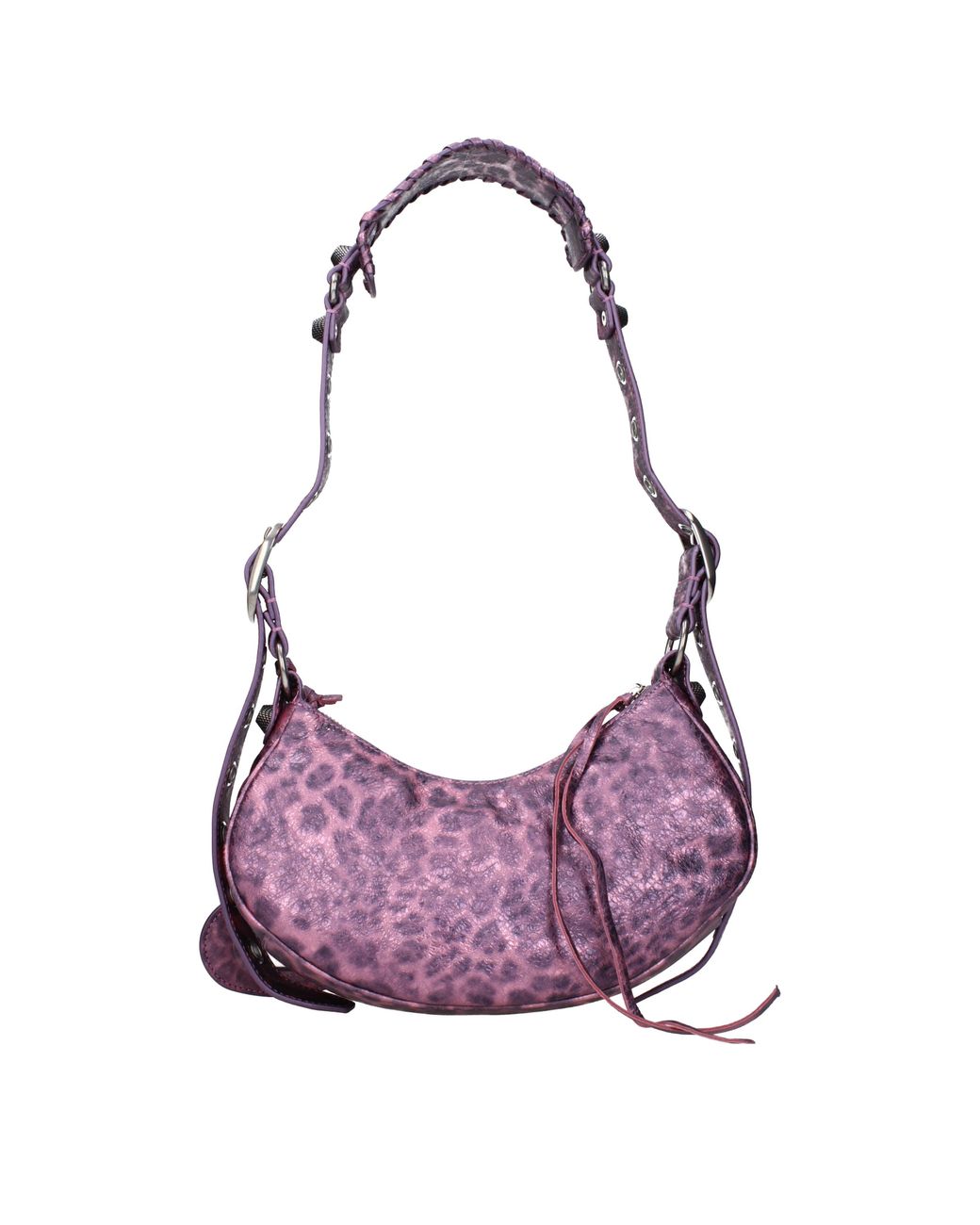 Balenciaga Purple Le Cagole Shoulder Bag Leather