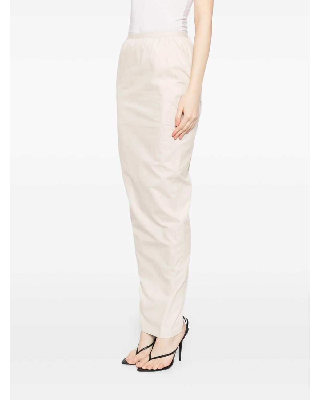 Rick Owens White Pillar Long Skirt