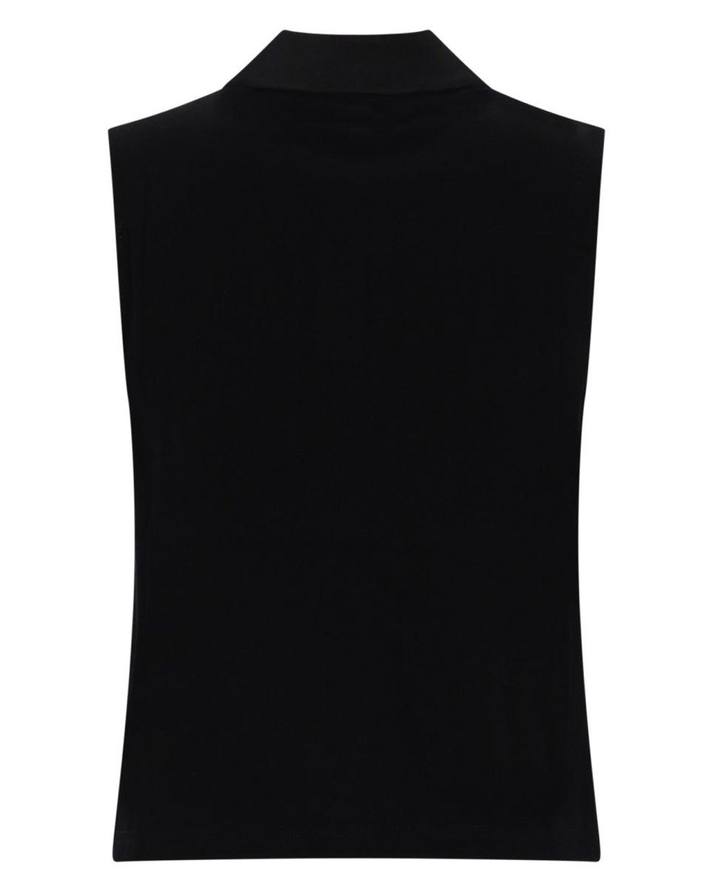 Saint Laurent Black Top Polo Smanicato