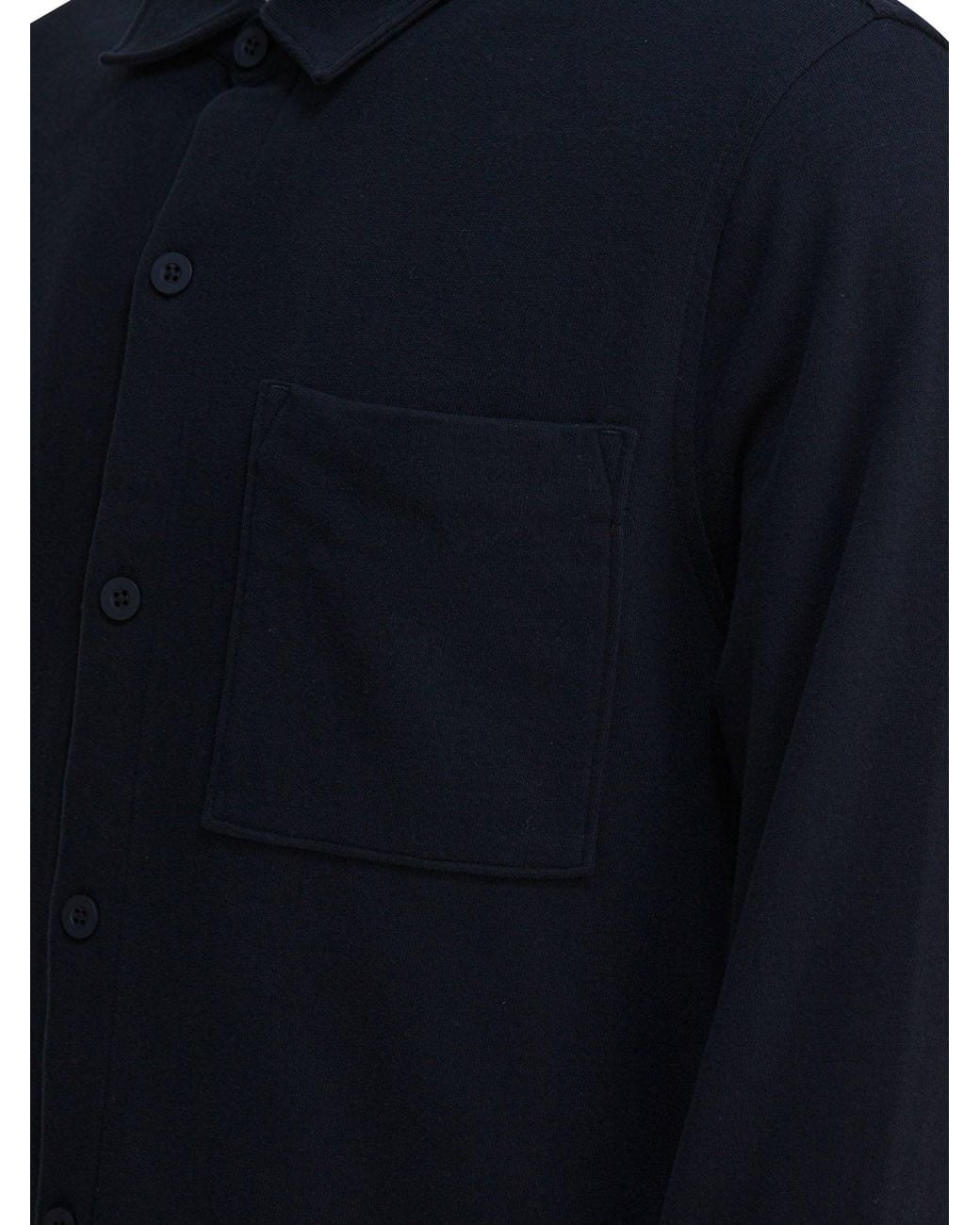 Vince Blue Cotton Suede Overshirt Jacket