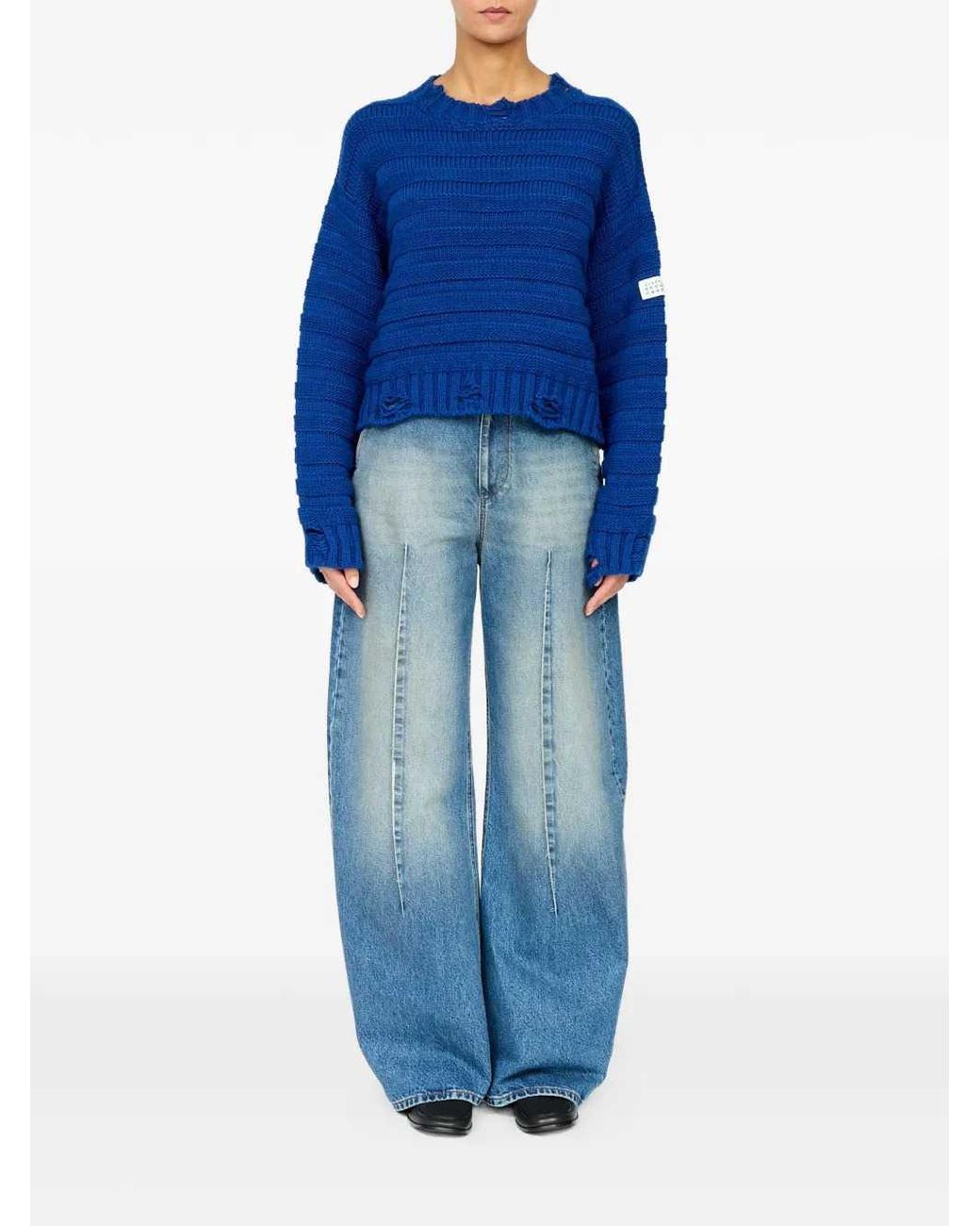MM6 by Maison Margiela Blue Wool Sweater