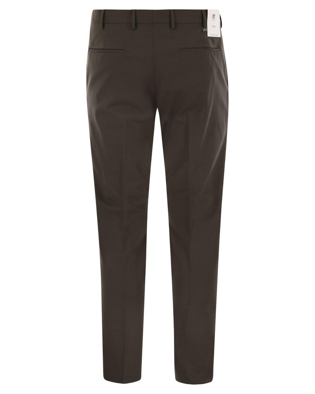 PT Torino Gray Dieci Stretch Virgin Wool Trousers for men