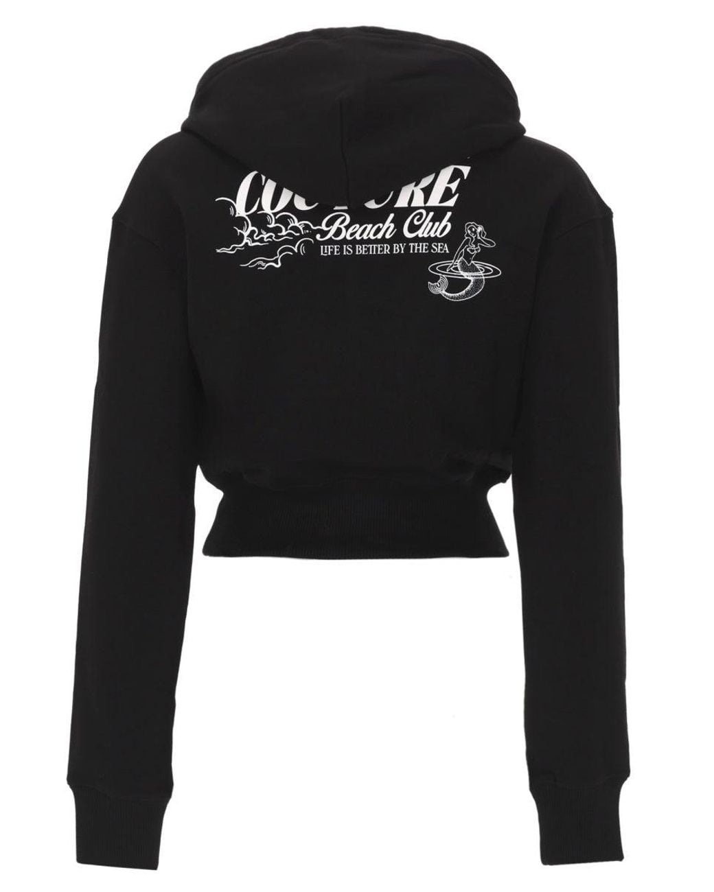 Versace Jeans Couture Black Cropped Logo Hoodie