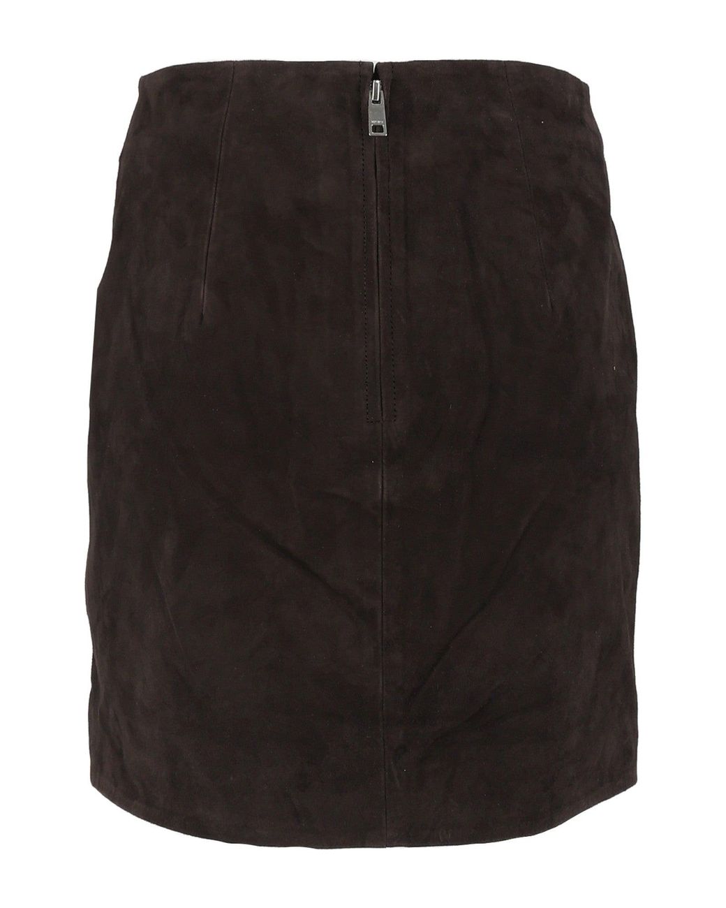 ROTATE BIRGER CHRISTENSEN Black Tight-Fit Suede Mini Skirt