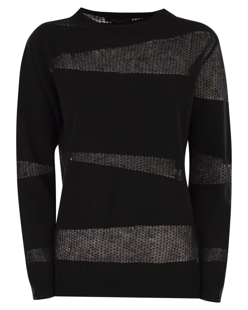 Fabiana Filippi Black Platinum Boat Neck Sweater