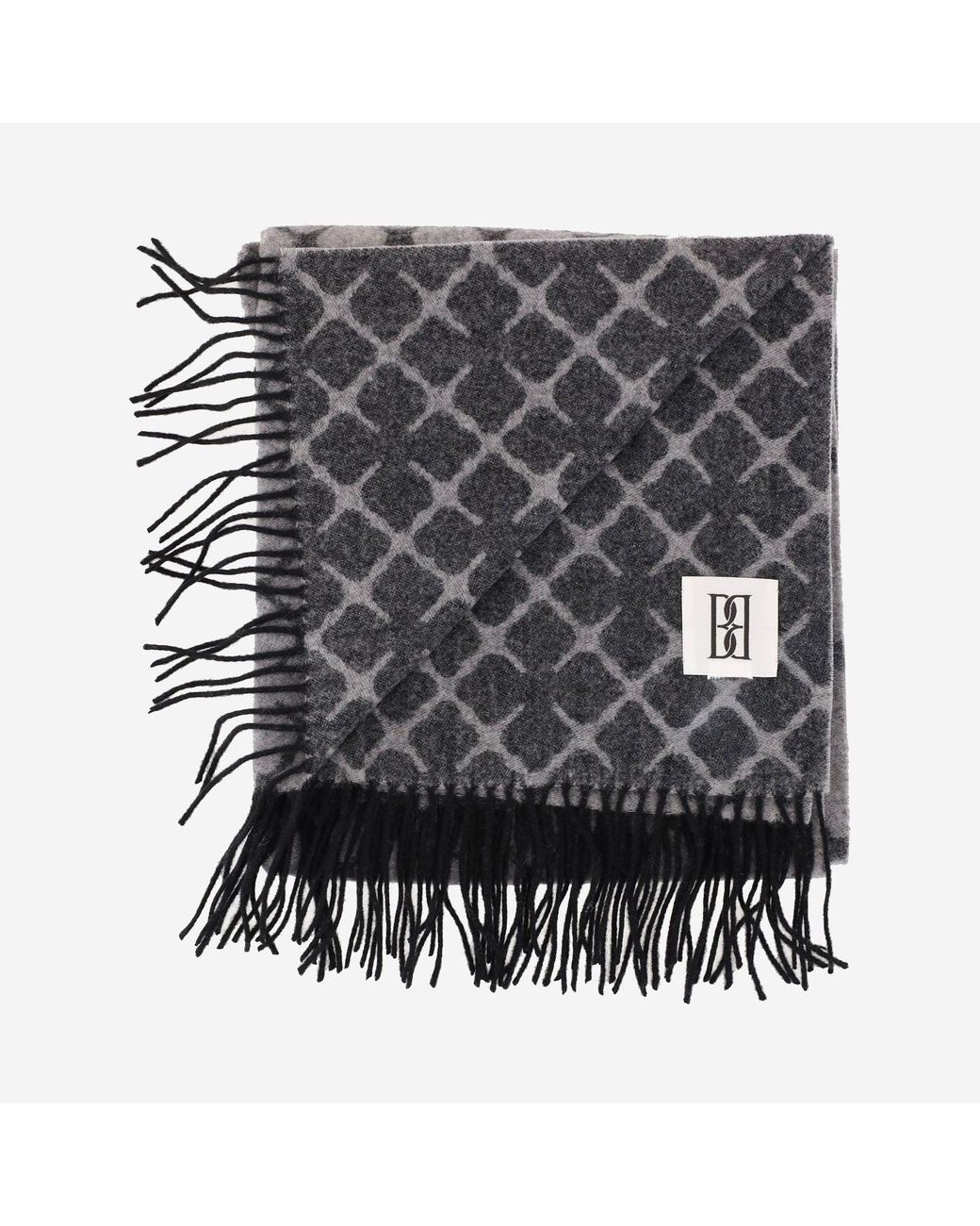 By Malene Birger Gray Scarf Ortega Light Wool And Cashmere Melange