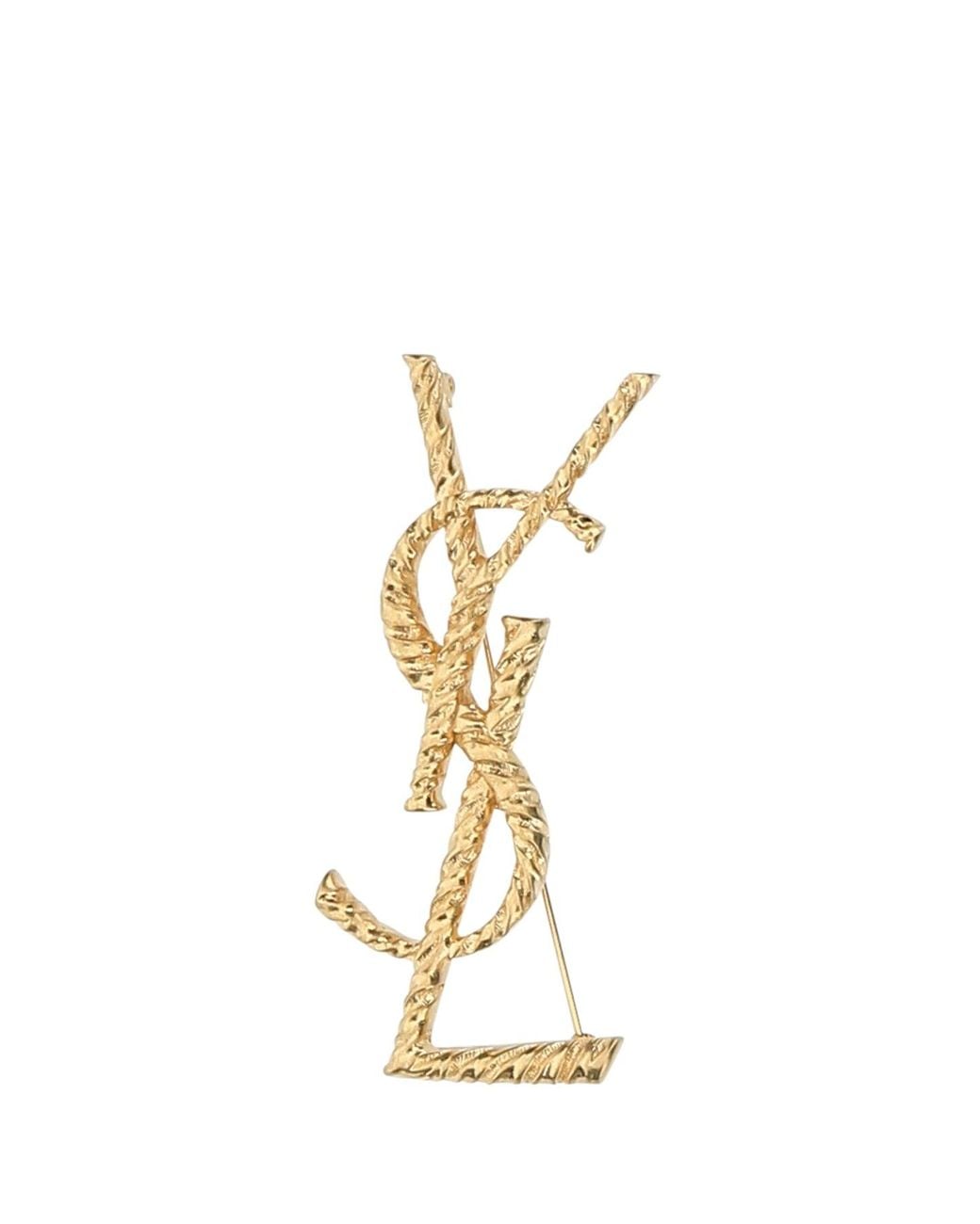 Saint Laurent Metallic Cassandre Brooche