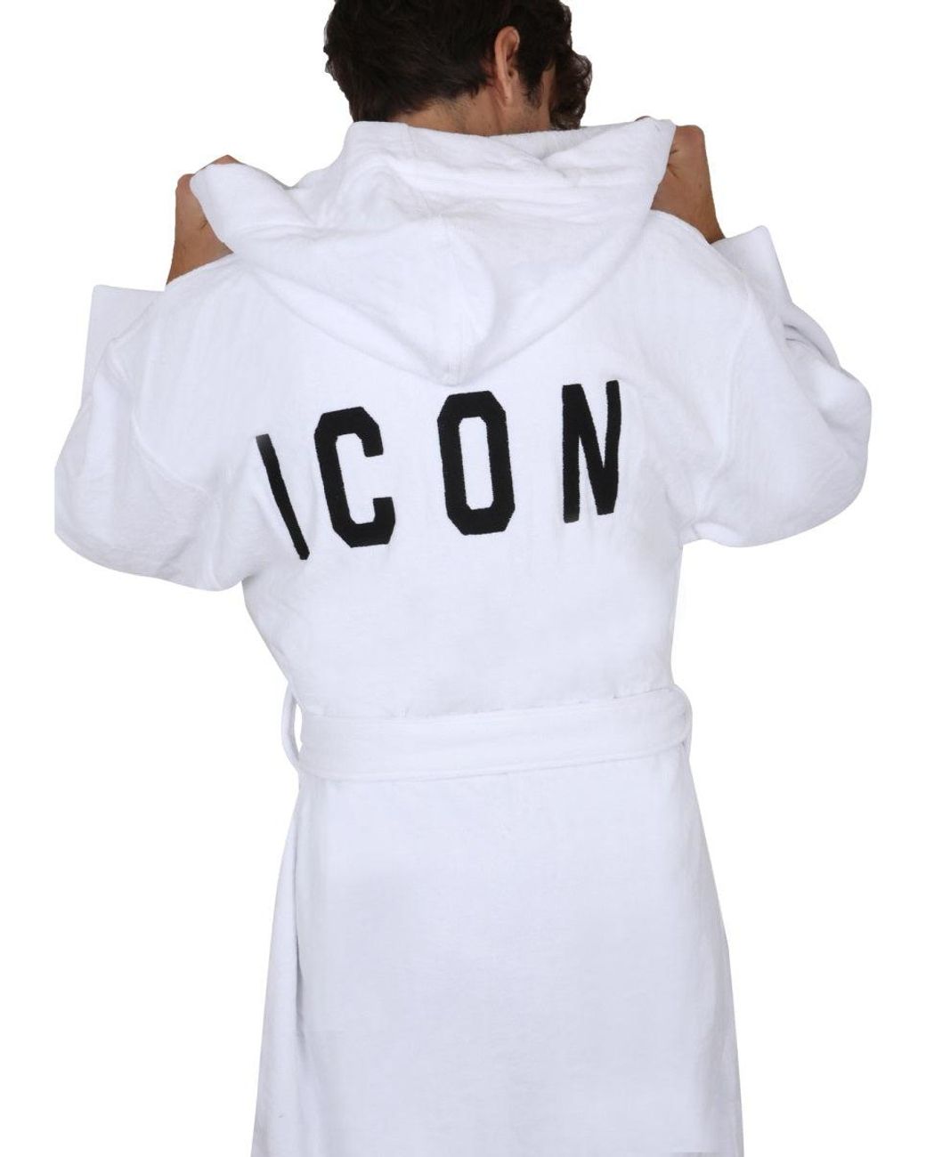 DSquared² White Dsquared Bathrobe With Logo