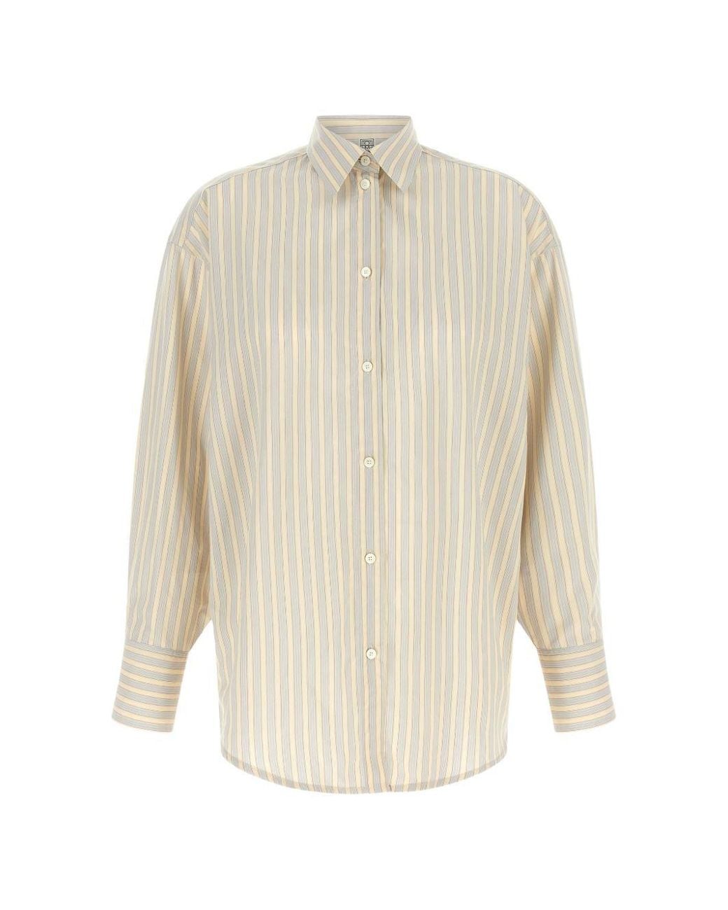 Totême White Striped Oversized Shirt