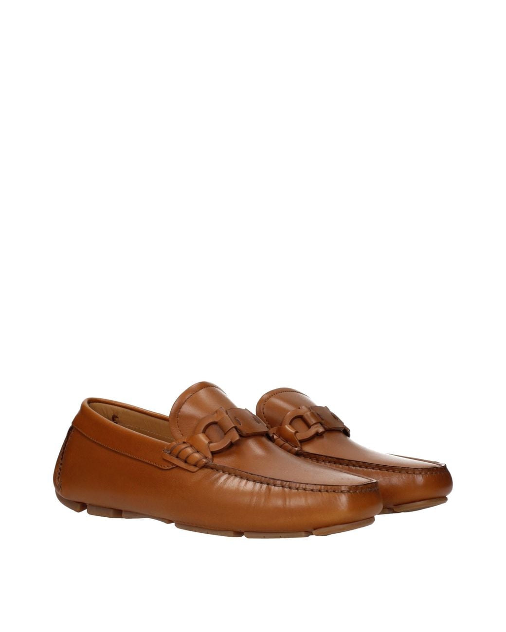 Ferragamo Brown Byte Loafers /Biscuit Leather