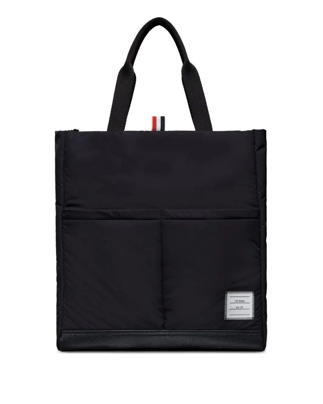 Thom Browne Black Poly Twill Pocket Tote Bag
