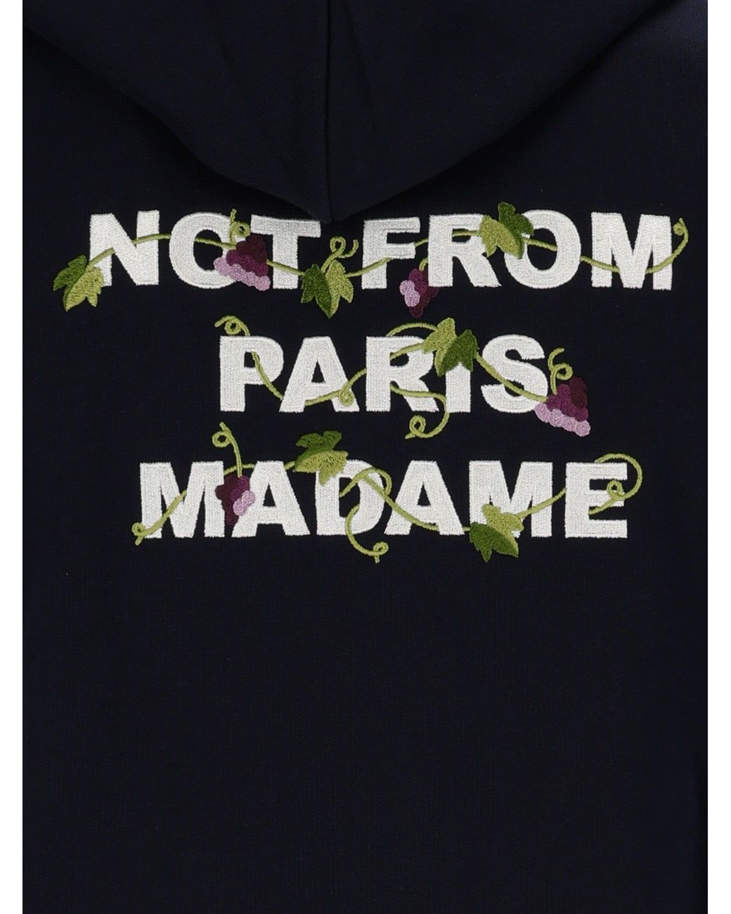 Drole de Monsieur Blue Vine Embroidered Slogan Hoodie