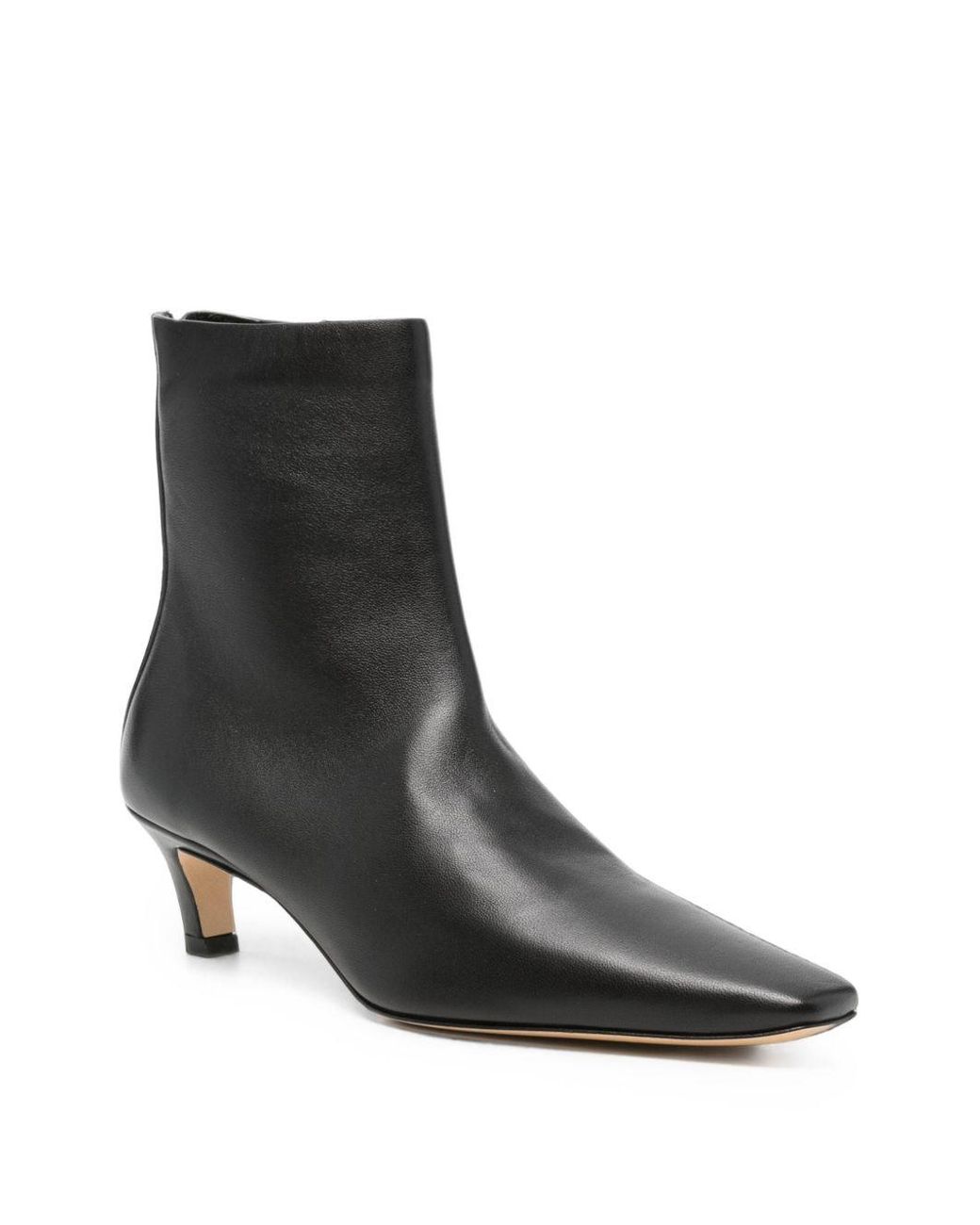 Totême  Black Leather Heel Ankle Boots