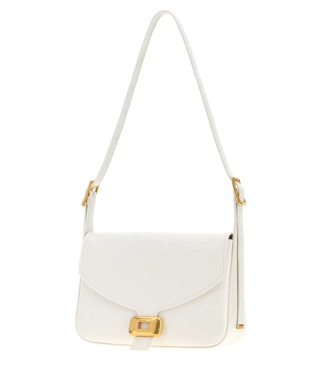 Balenciaga White Leather Medium Clicca Shoulder Bag