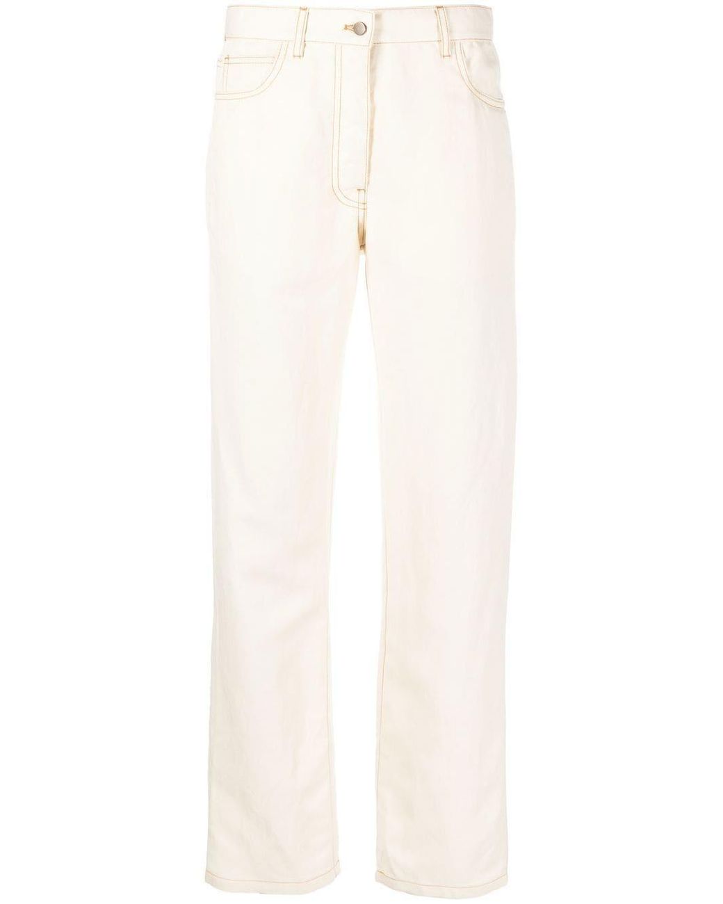 Giuliva Heritage Straight Jeans in het White