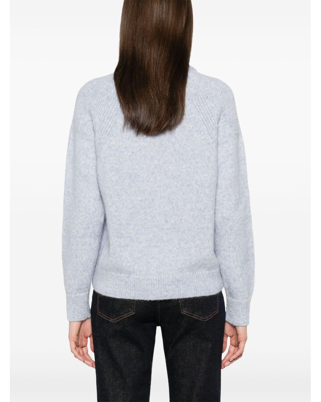 Closed Trui Met Ronde Hals in het White