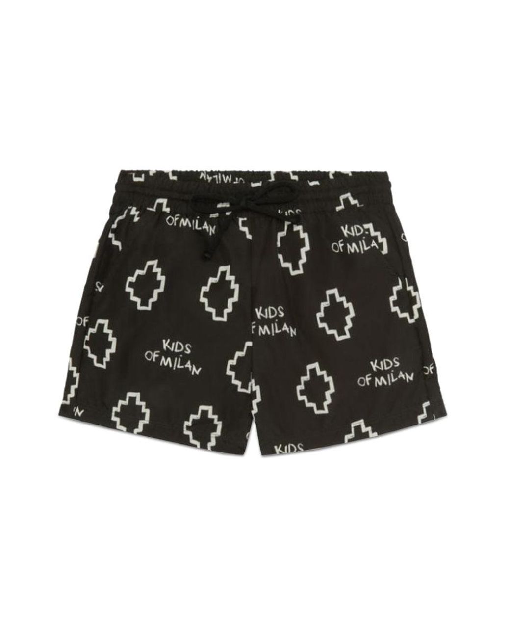 Marcelo Burlon Black Basic Logo Aop Beachwear Shor for men