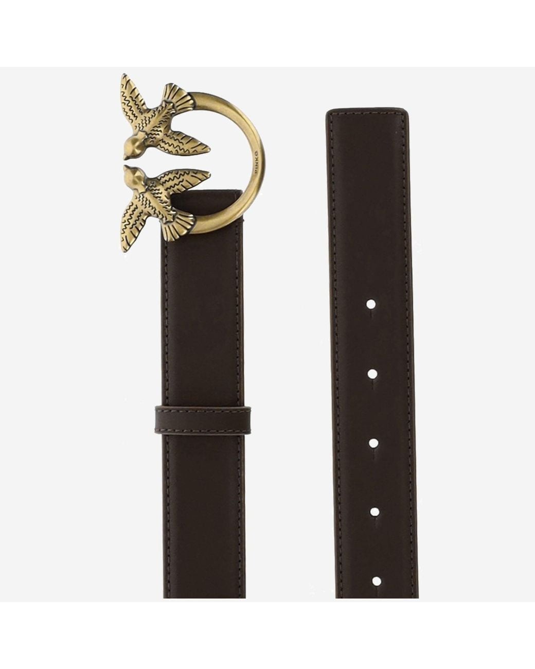 Pinko Black Love Berry Leather Belt
